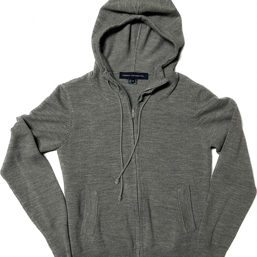 French Connection Gray Hoodie Sweater XL